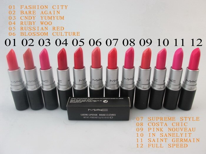 Mac Cosmetics Wholesale Outlet 2015 Mac Lustre Lipstick 12 Color