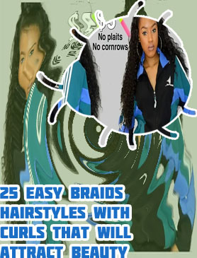 Individual braids with curls